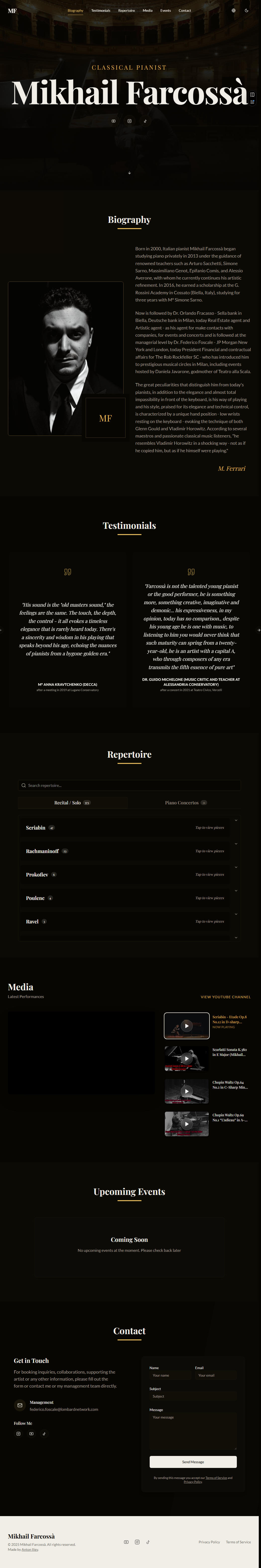 Classical Pianist Portfolio